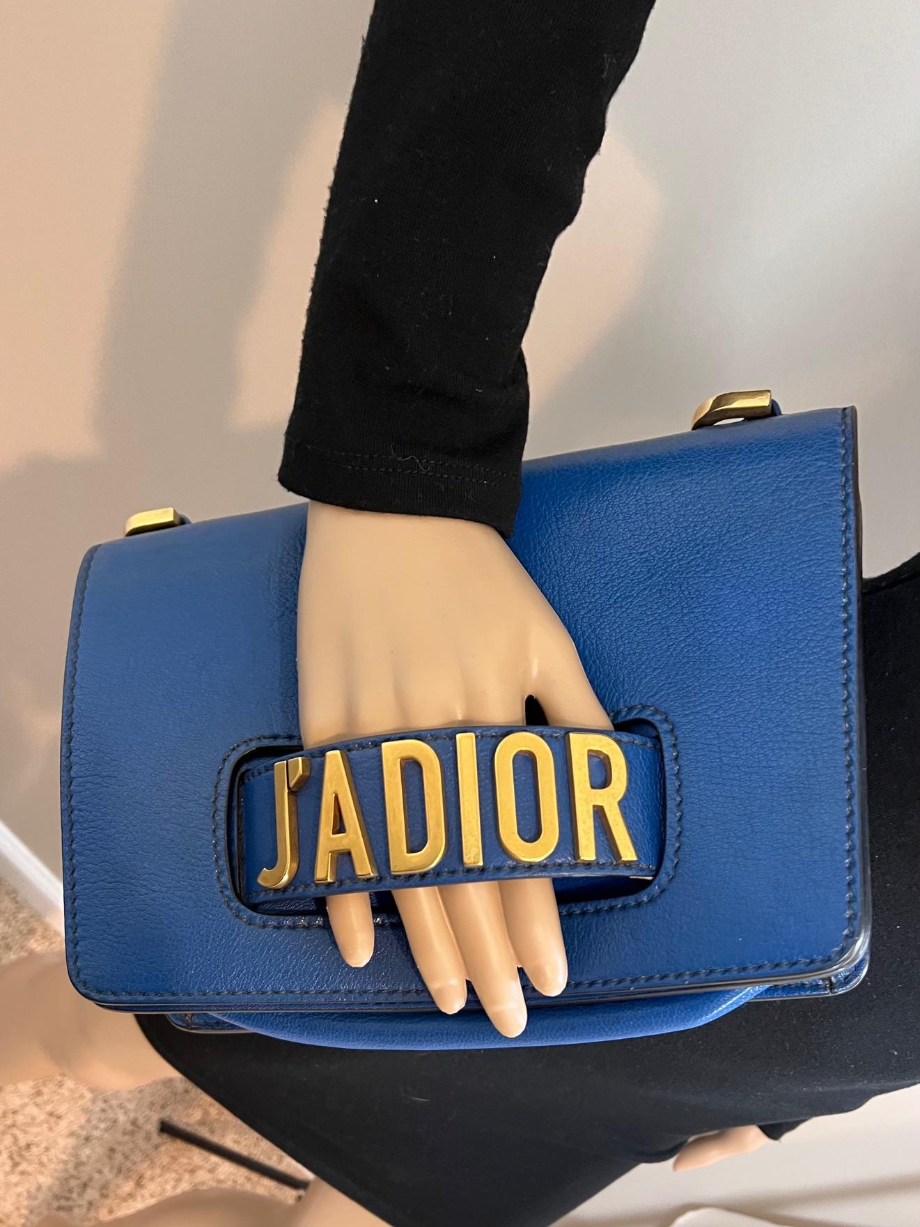 Christian Dior CD J'ADIOR Blue Flap Leather Shoulder Bag For Sale 3