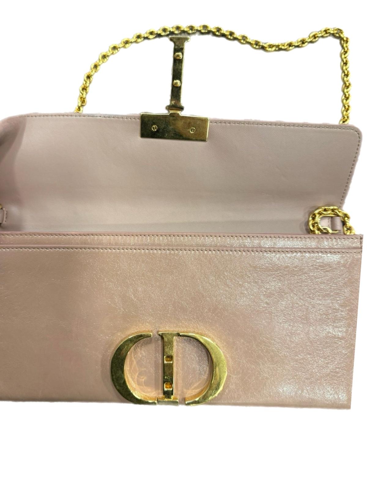 Christian Dior CD Logo Chain Wallet Bag Beige For Sale 1