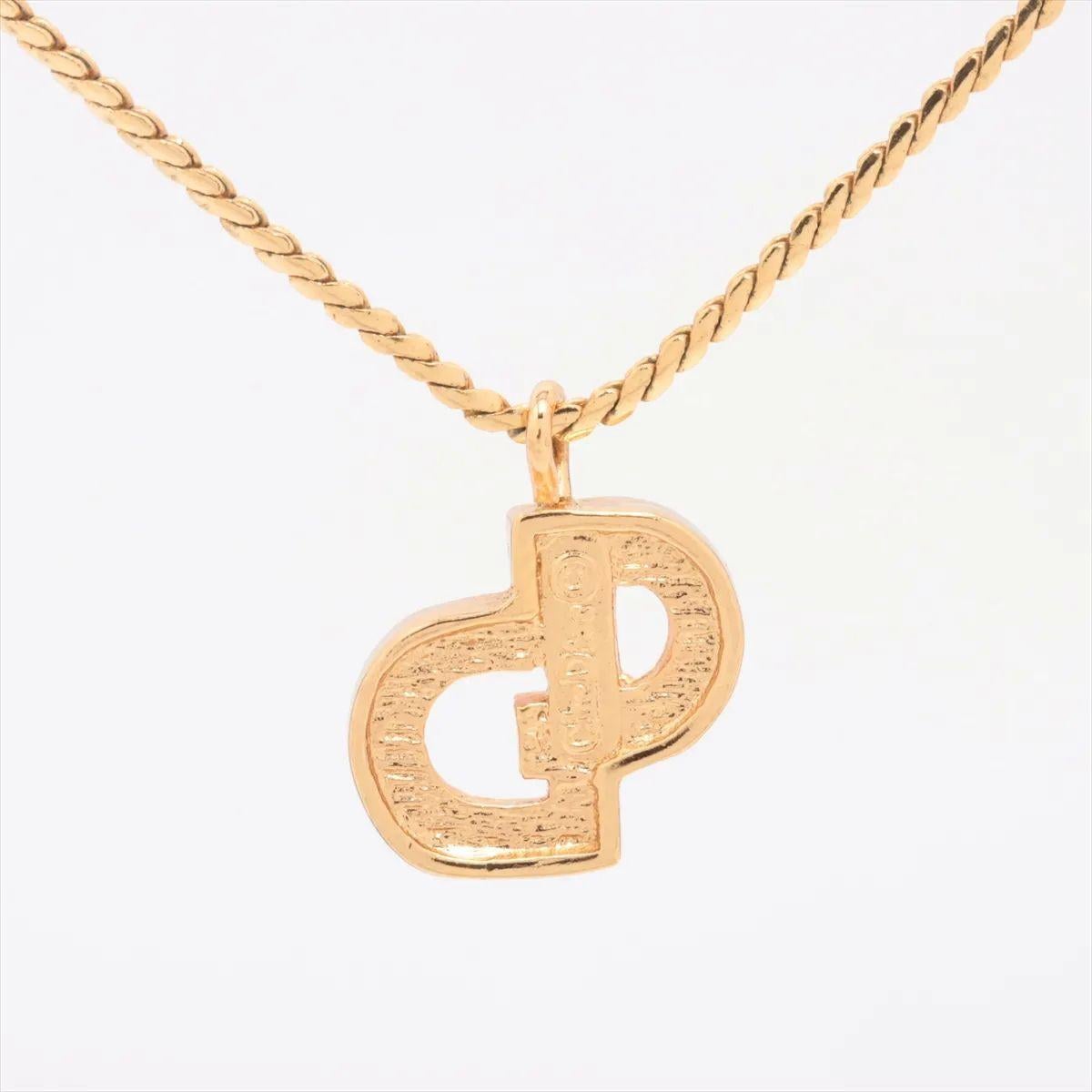 Christian Dior CD Logo Pendant Necklace In Good Condition For Sale In Humacao, PR