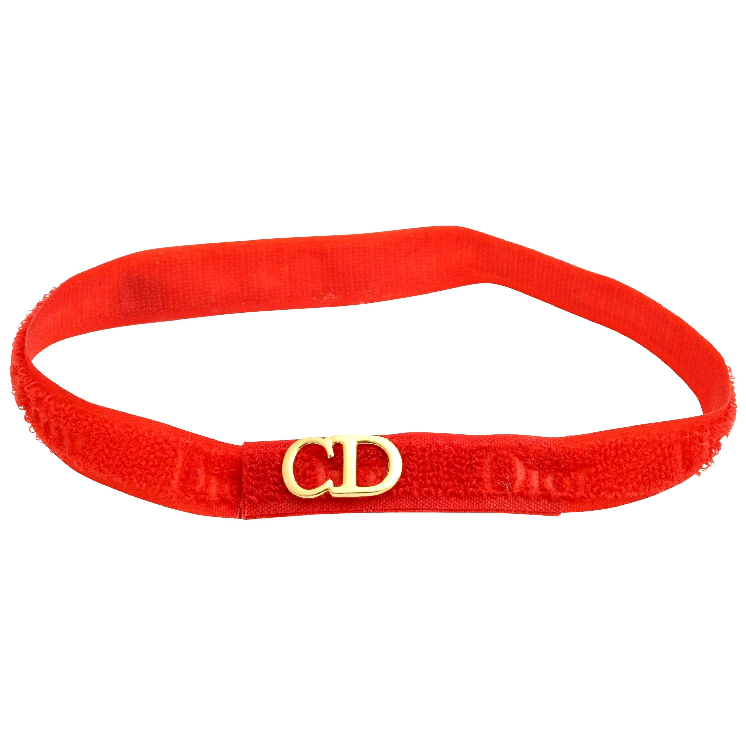 Christian Dior "CD" Logo Red Choker For Sale