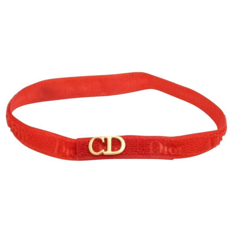 Christian dior "cd" logo red choker
