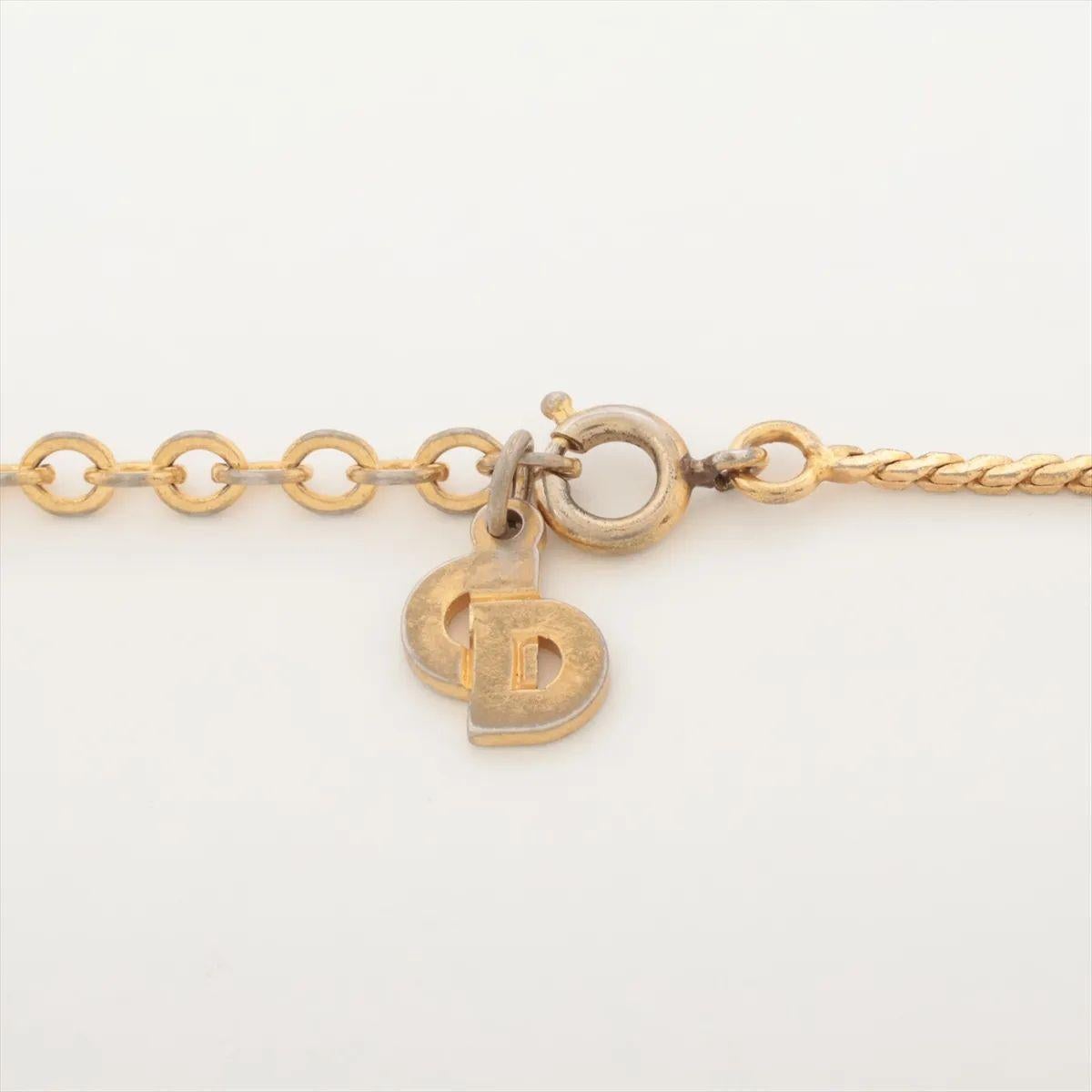 Christian Dior CD Logo Strass-Anhänger Halskette Damen im Angebot