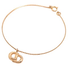 Used Christian Dior CD Logo Rope Chain Bracelet