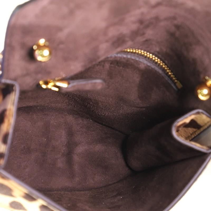 Brown Christian Dior C'est Chain Flap Bag Printed Pony Hair Mini