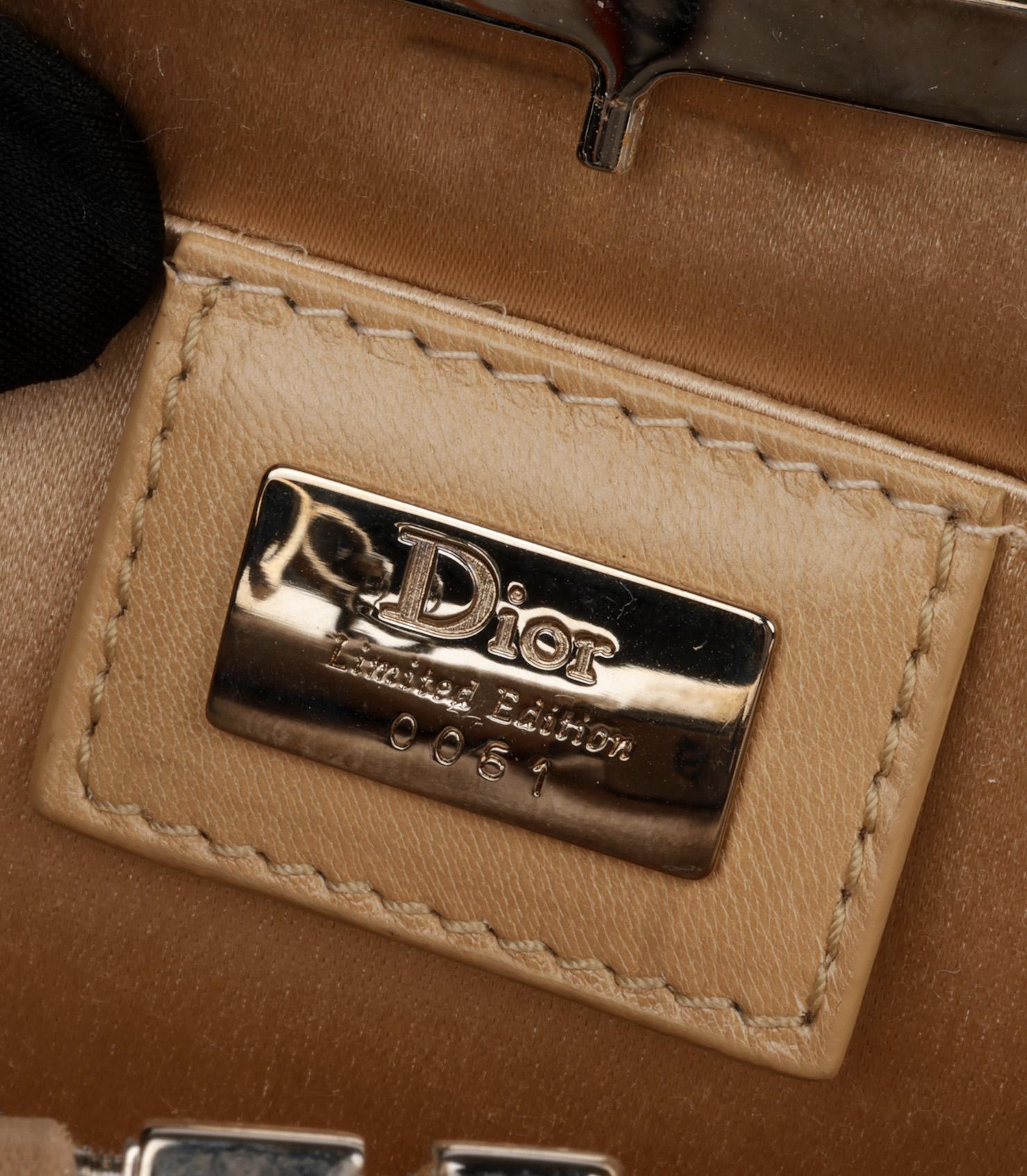 Christian Dior Champagne Gold Embellished Silk Vintage Mini Saddle Bag 4