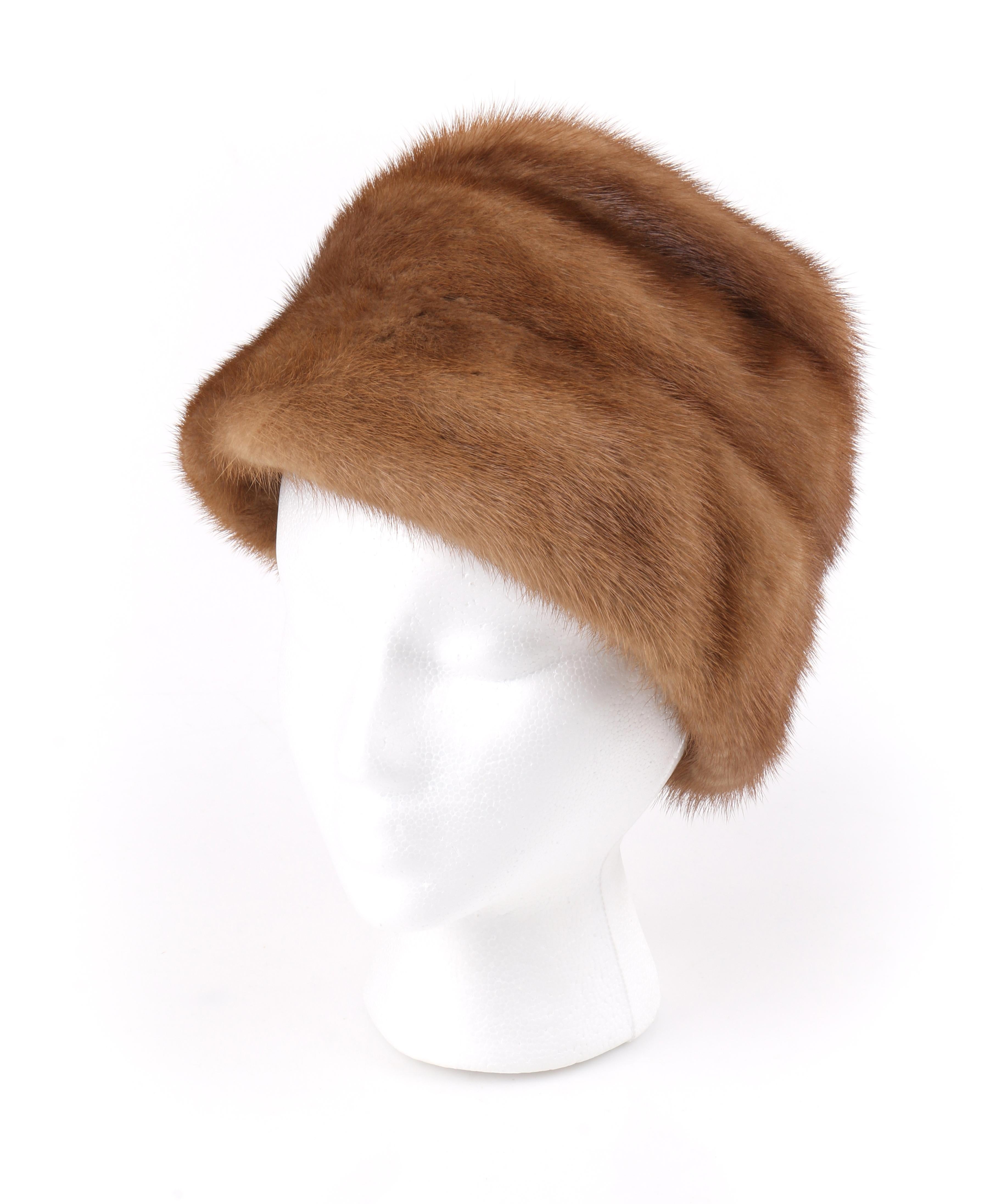 CHRISTIAN DIOR Chapeaux c.1960's Marc Bohan Brown Mink Fur Tiered Cossack  Hat at 1stDibs