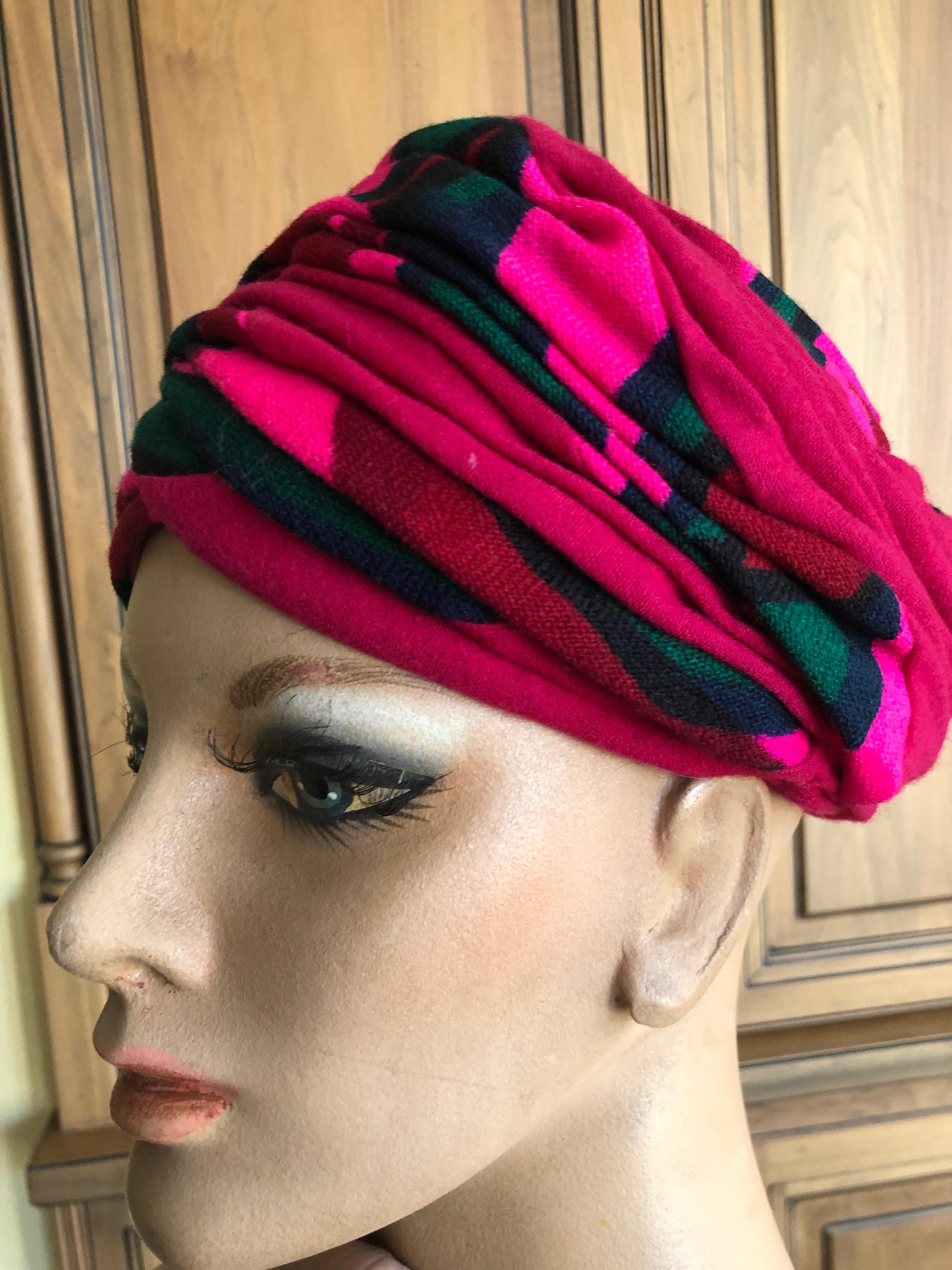Christian Dior Chapeaux Colorful 60's Turban   For Sale 1
