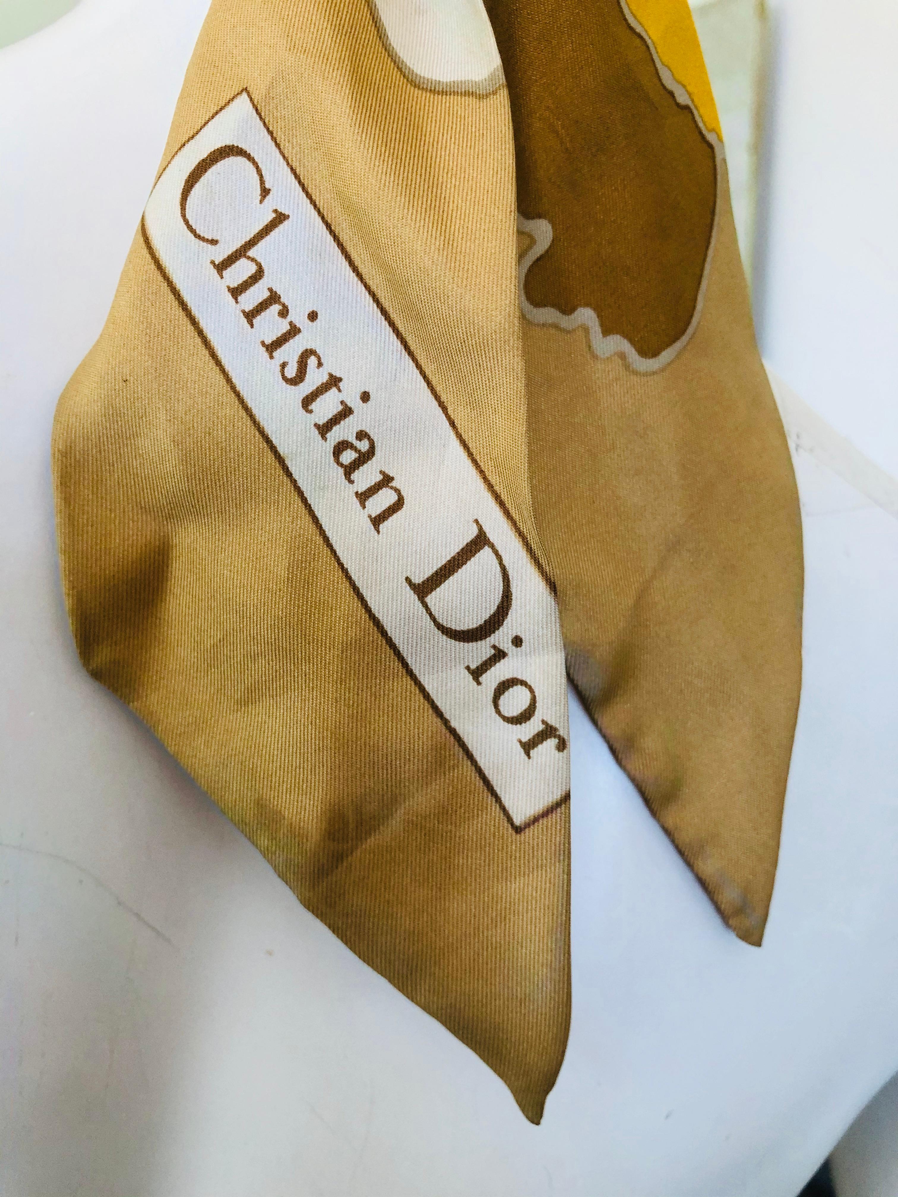 Christian Dior Chapeaux Colorful Scarf Silk Twill 60's Wrap Style Turban   For Sale 1
