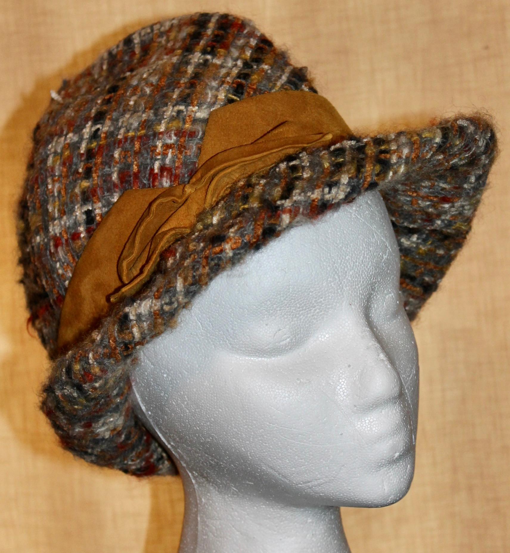 Christian Dior Chapeaux París Otoño 1970 Tweed en venta 2