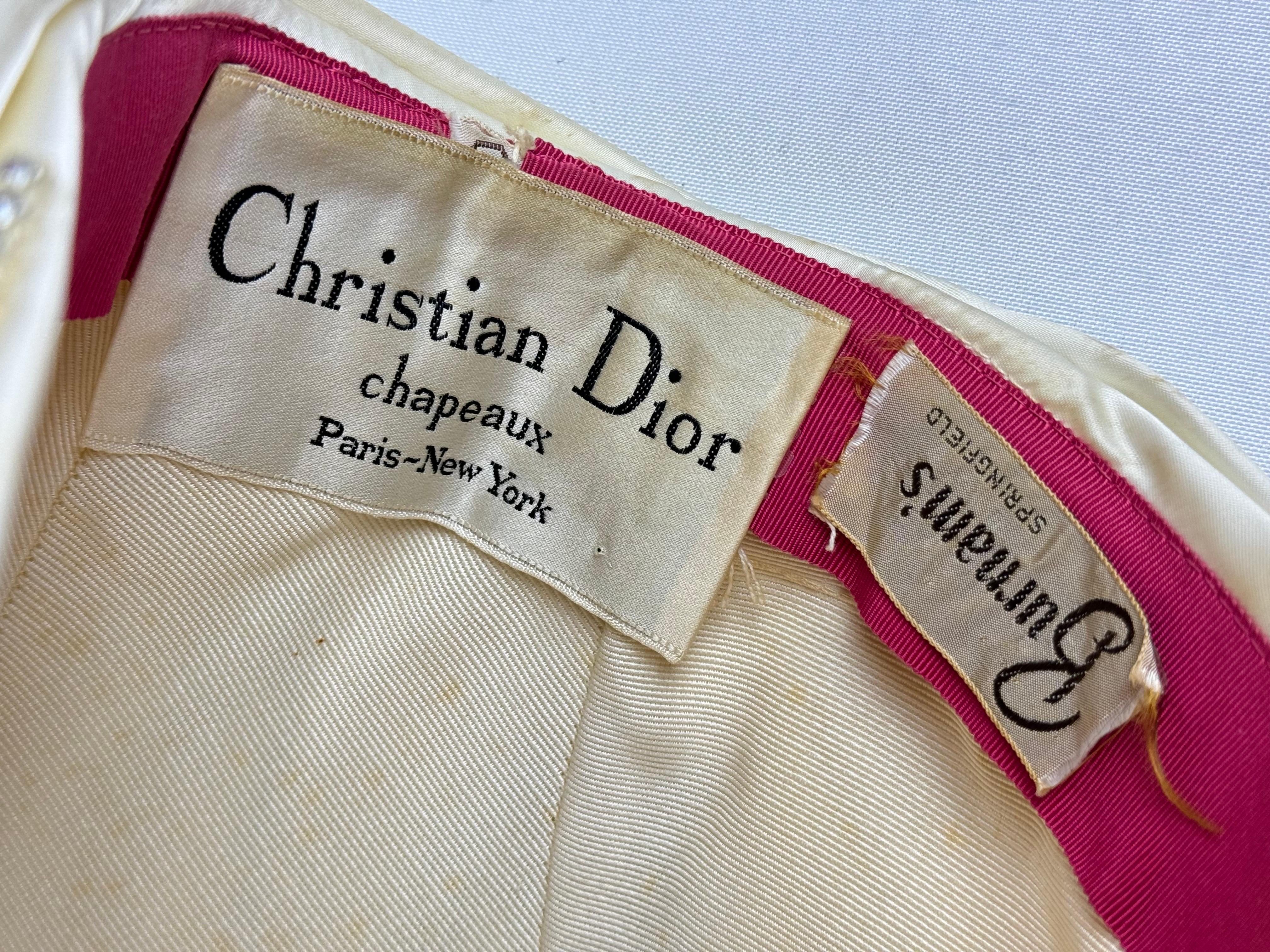 Christian Dior Chapeaux Silk Turbin With Rhinestone Accents For Sale 13