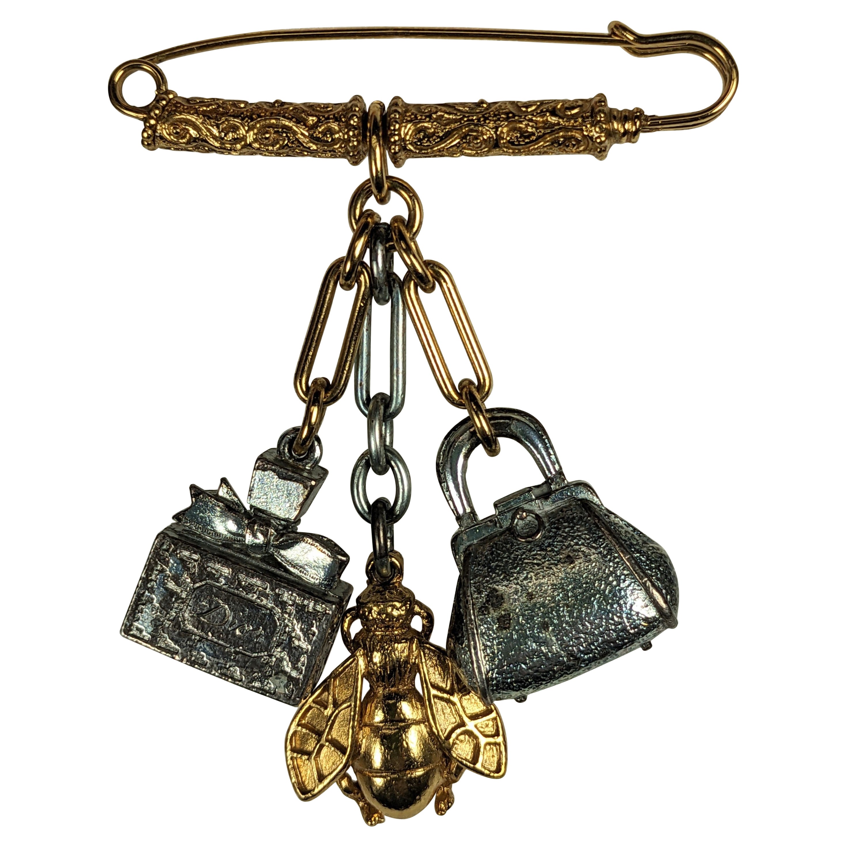 Christian Dior Charm Brooch, Galliano For Sale