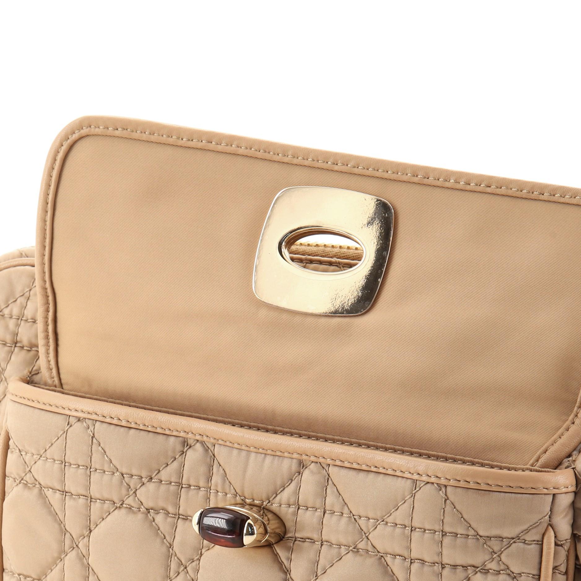 Christian Dior Charming Pocket Shoulder Bag Cannage Quilt Nylon 3