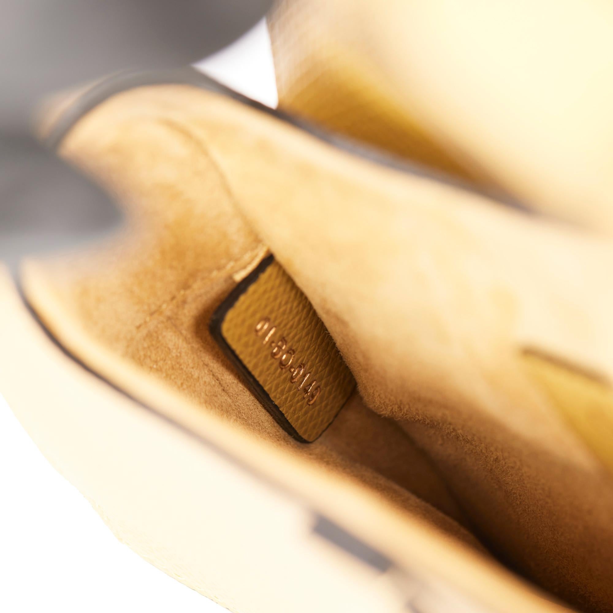CHRISTIAN DIOR Chartreuse Grained Calfskin Leather Mini Saddle Bag 2