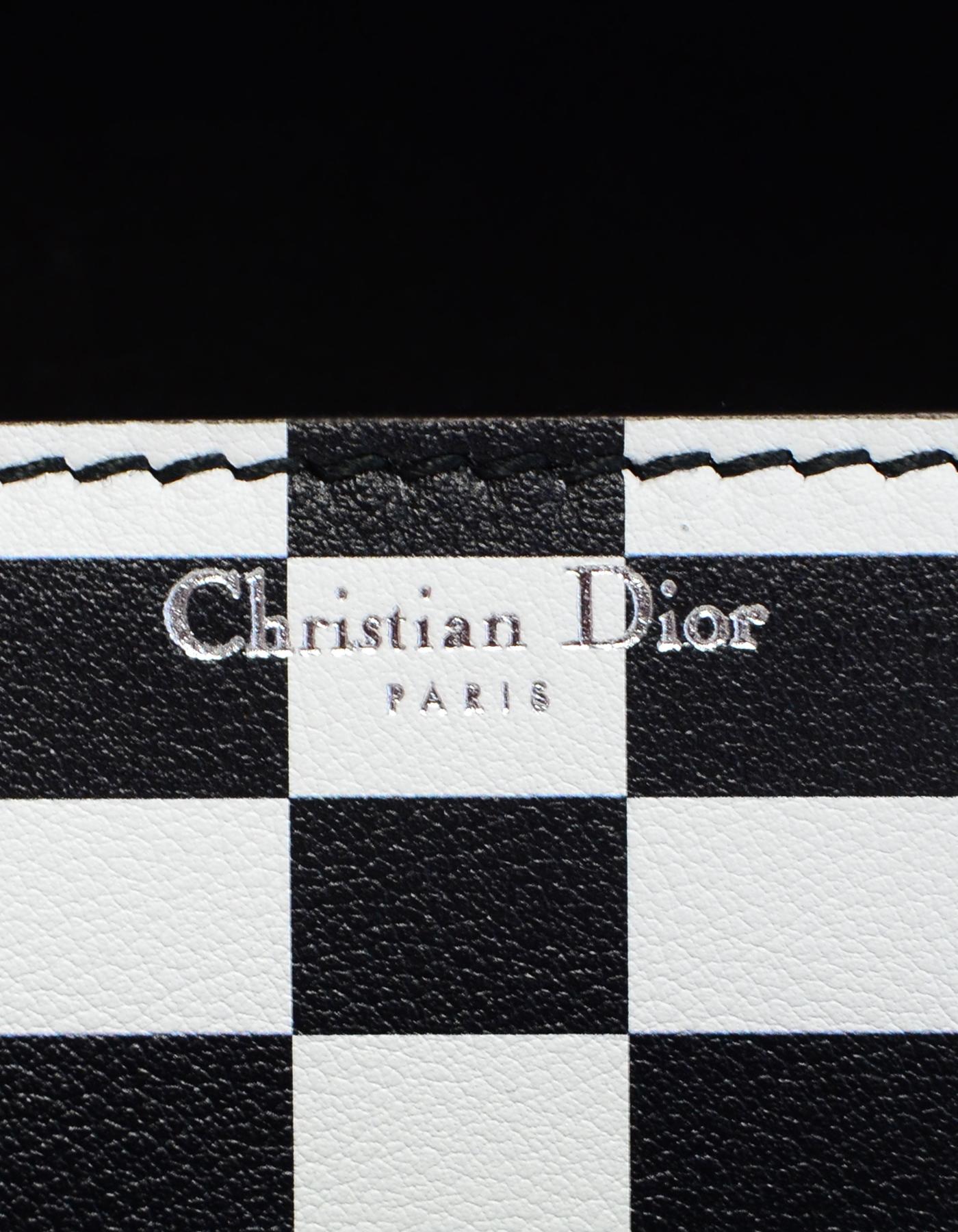Christian Dior Checkered Calfskin Mini J'Adior Dio(r)evolution Flap Bag In Excellent Condition In New York, NY
