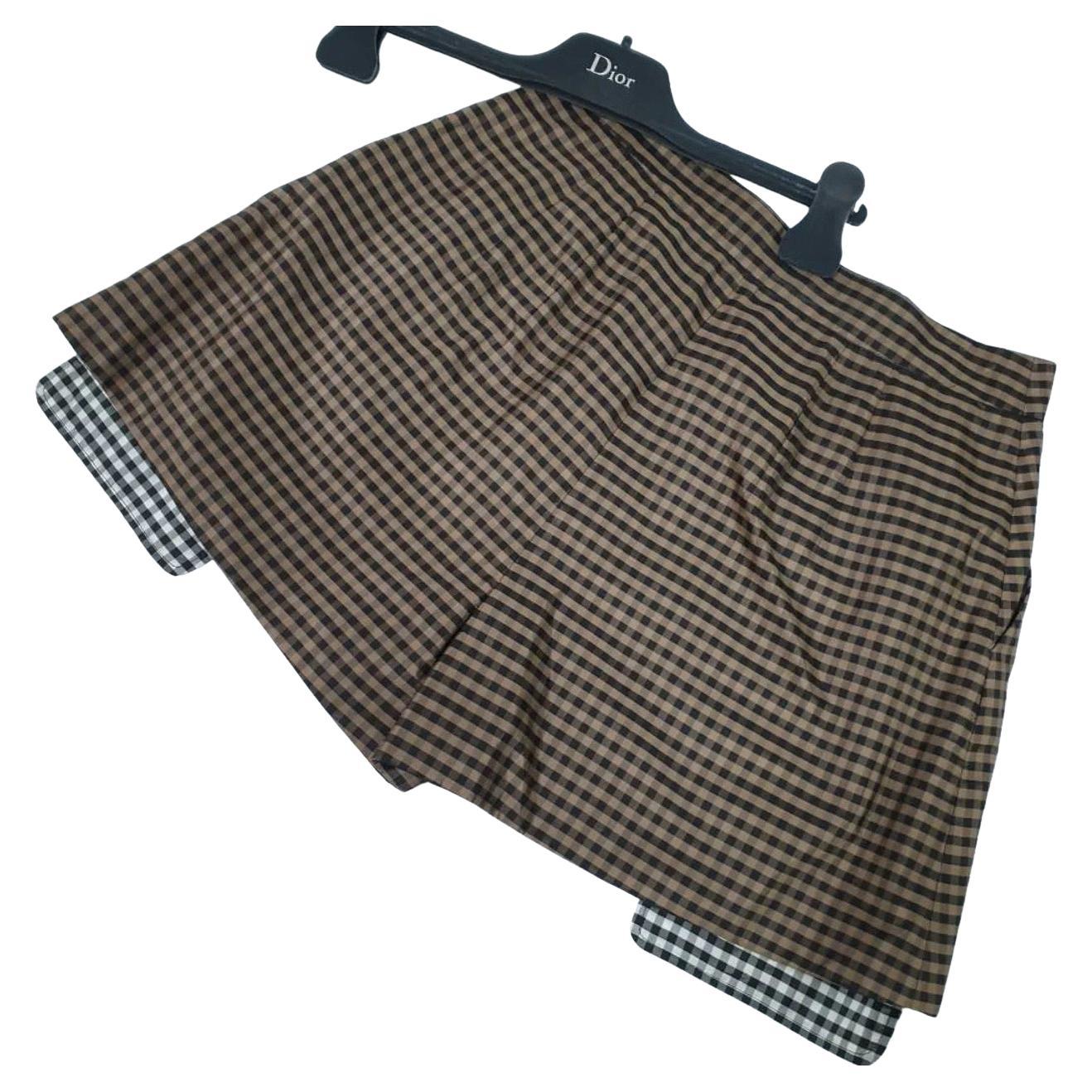 Christian Dior Checkered Silk Mini Shorts