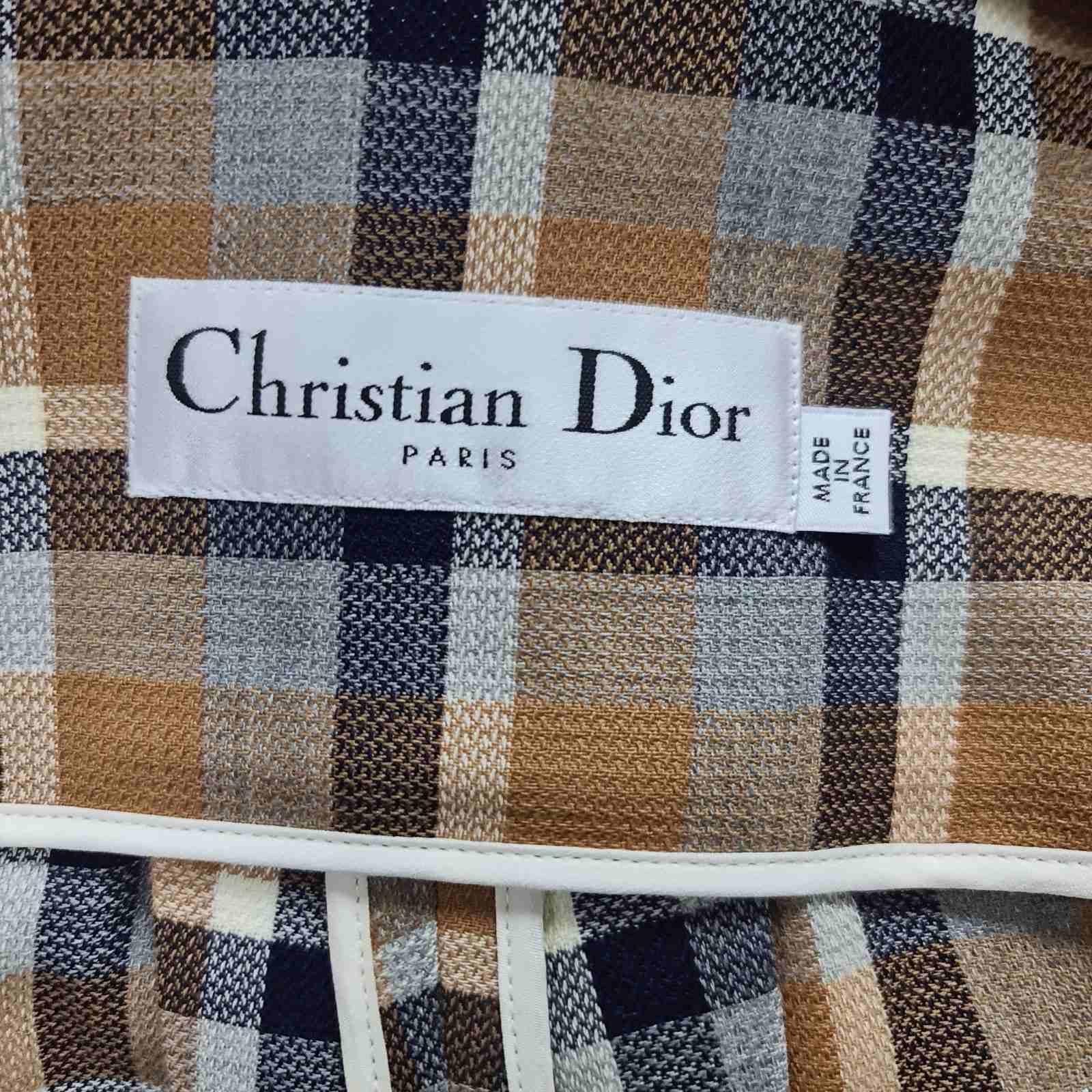 Christian Dior Checkered Wool Blouse Jacket  4