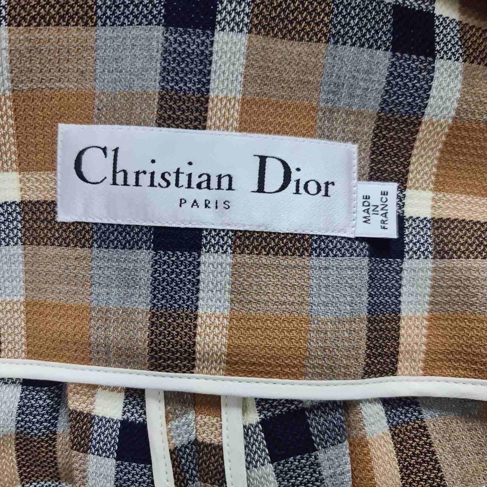 Christian Dior Checkered Wool Blouse Jacket 4