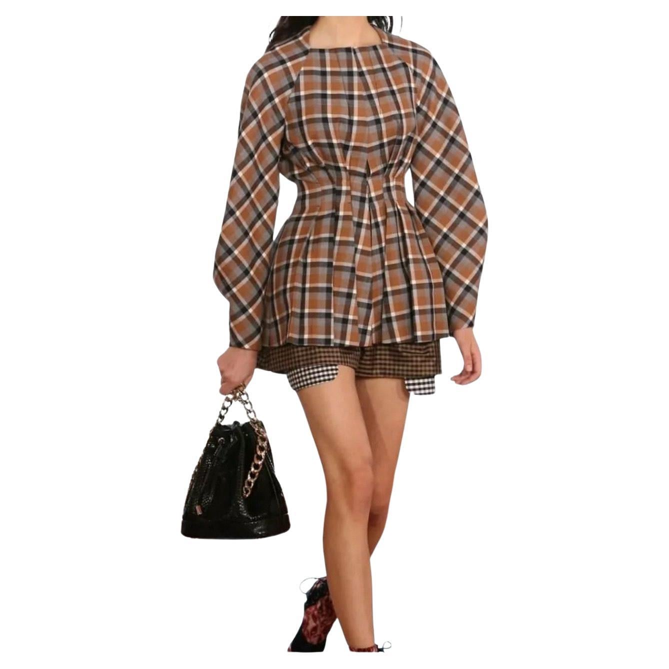 Christian Dior Checkered Wool Blouse Jacket 
