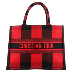 Christian Dior Check'N'Dior Book Tote Plaid Canvas Medium