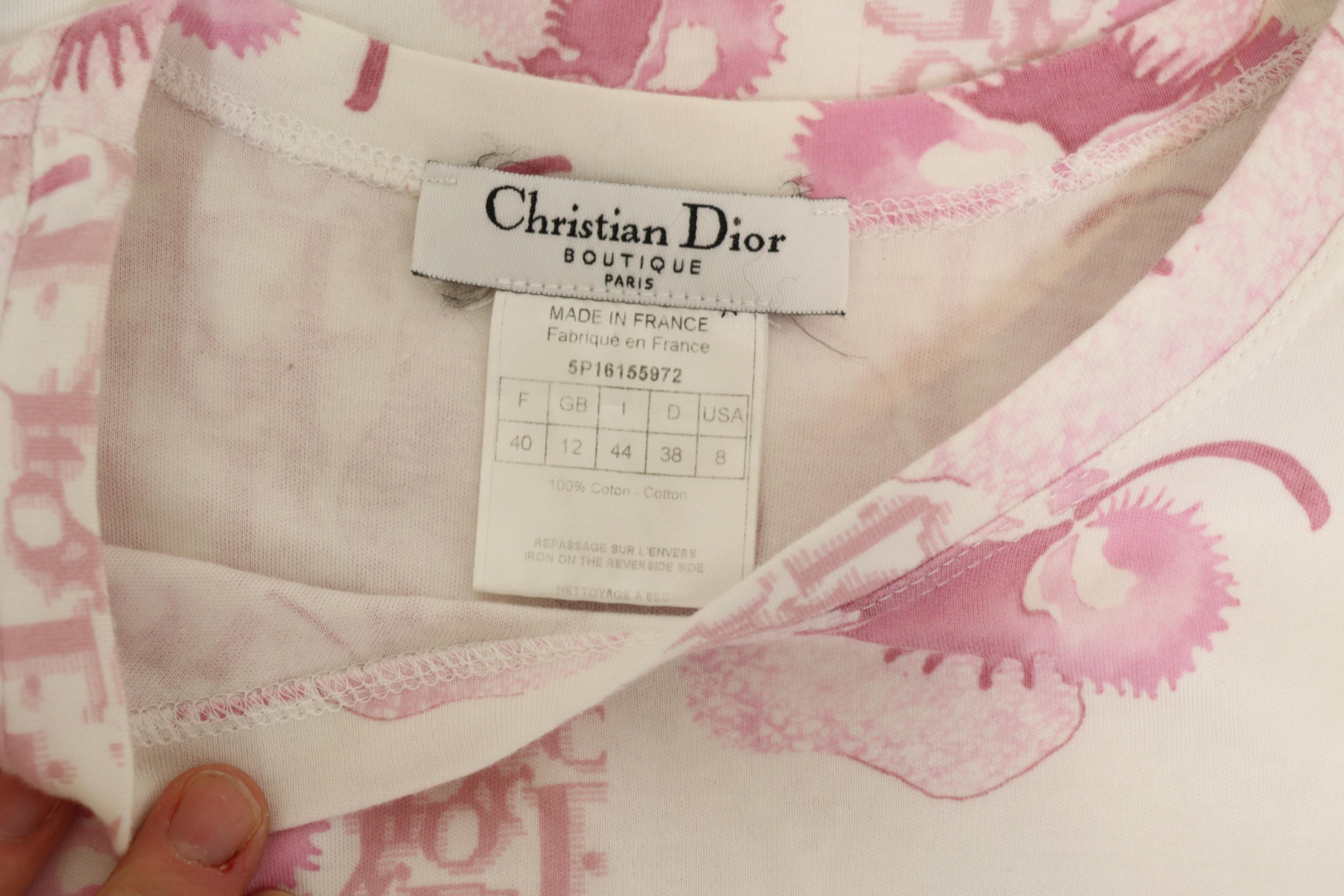 Christian Dior Cherry Blossom Diorissimo Logo T Shirt Resort 2005 2