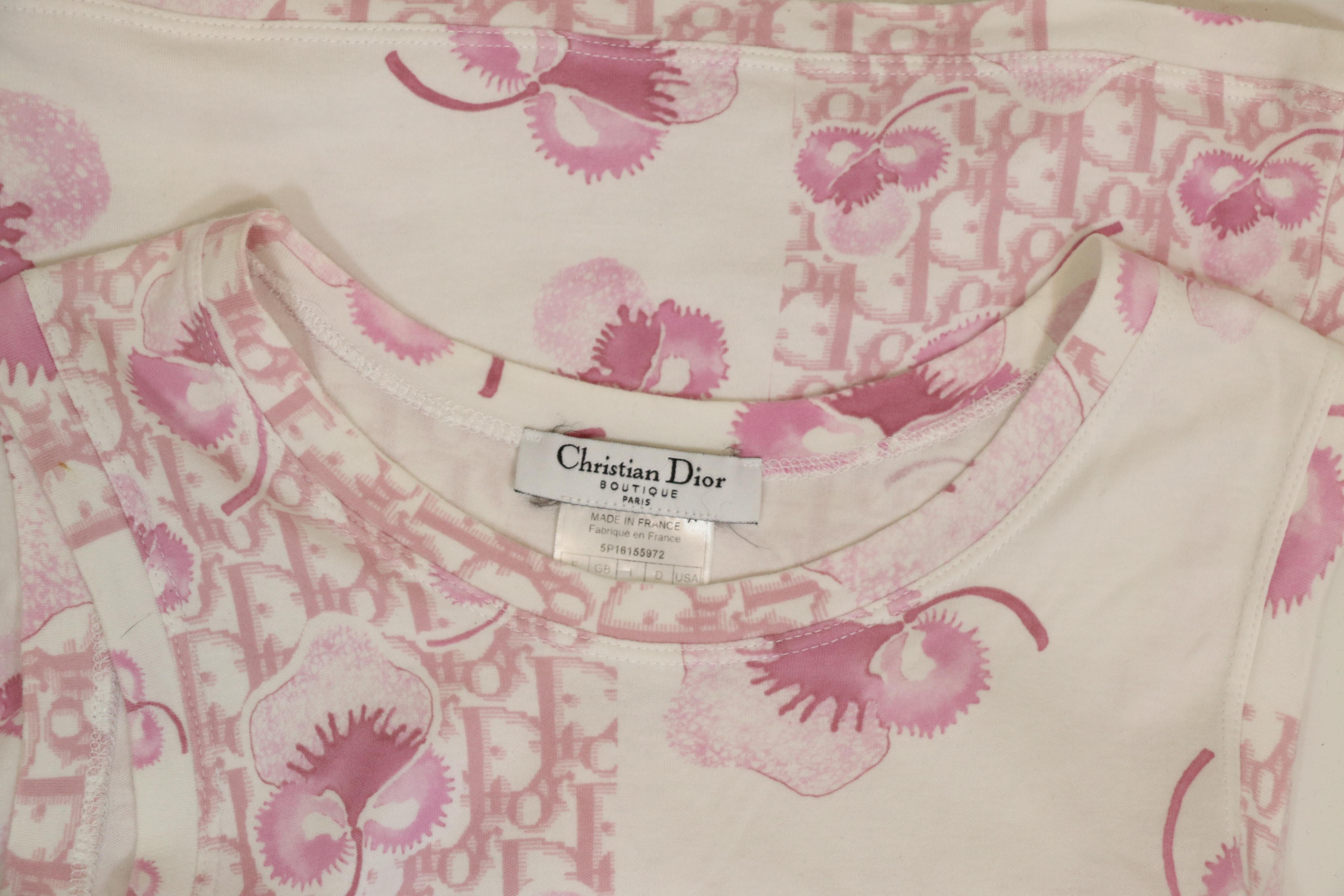 Christian Dior Cherry Blossom Diorissimo Logo T Shirt Resort 2005 1