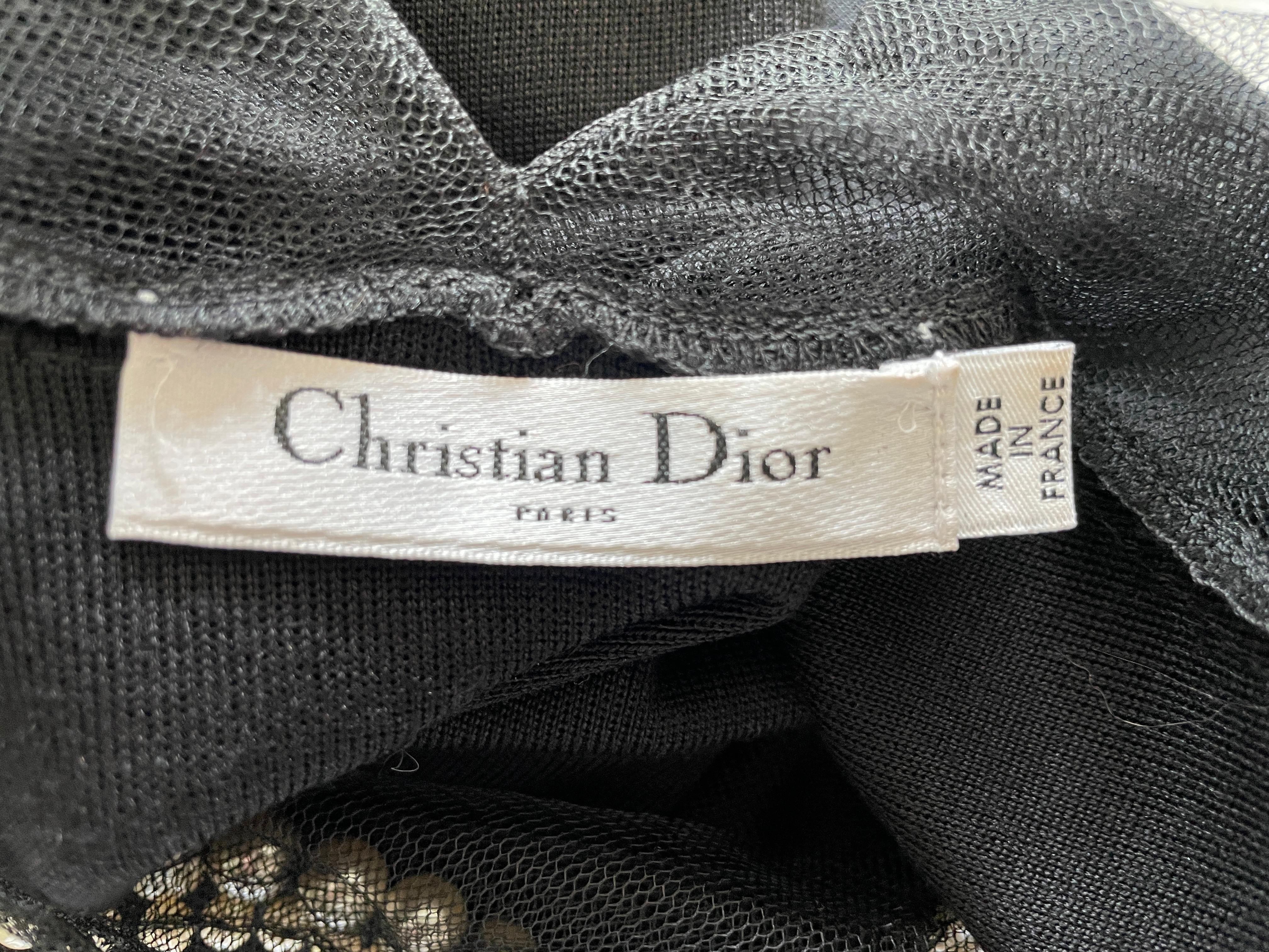 Christian Dior Chic Silk Dress with Lesage Trompe-l'œil Pearl and Crystal Jewels For Sale 2
