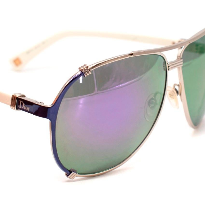 Occhiali da sole Aviator Christian Dior Chicago 2 viola specchiato in vendita 5