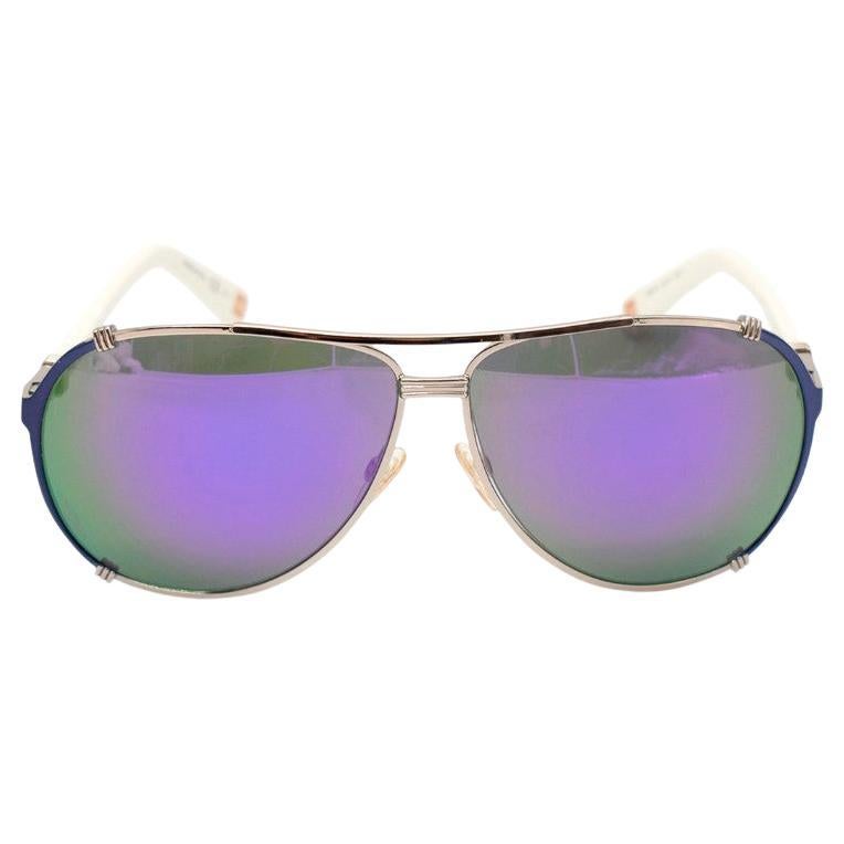 Christian Dior Chicago 2 Purple Mirrored Aviator Sunglasses For Sale