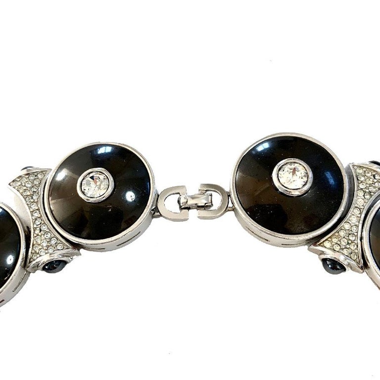 CHRISTIAN DIOR Choker in Silver Base Metal, Rhinestones For Sale at 1stDibs