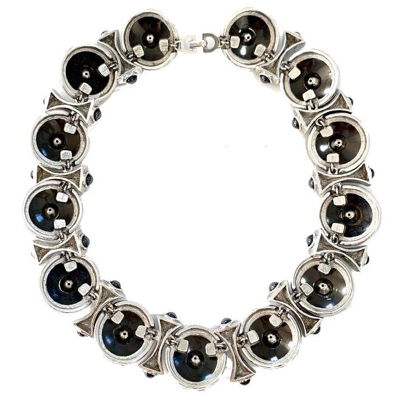 CHRISTIAN DIOR Choker in Silver Base Metal, Rhinestones For Sale at 1stDibs
