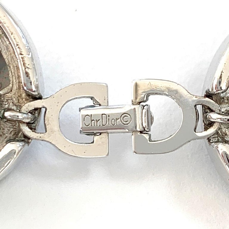 CHRISTIAN DIOR Choker in Silver Base Metal, Rhinestones For Sale at 1stDibs