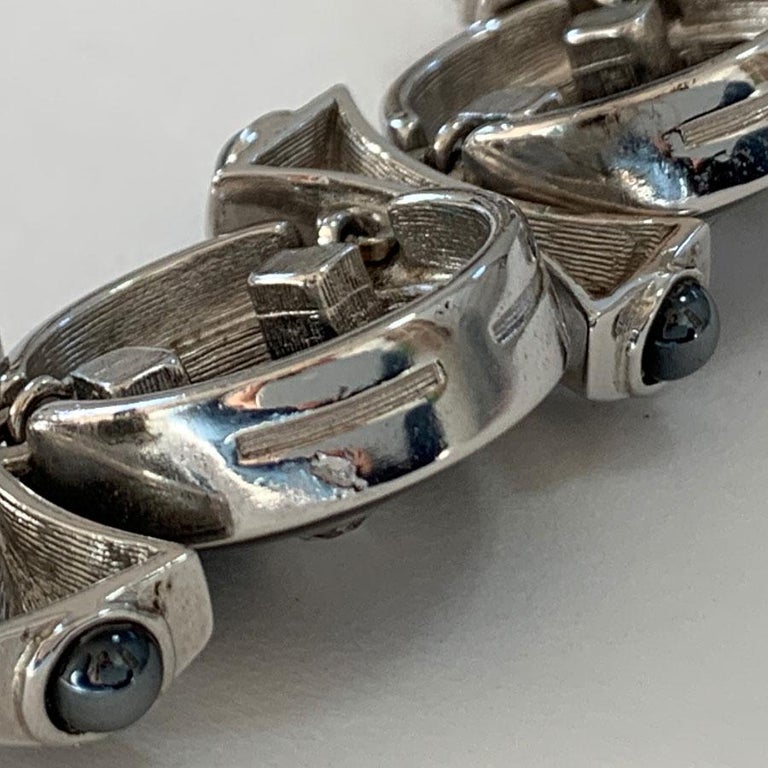 CHRISTIAN DIOR Choker in Silver Base Metal, Rhinestones For Sale at 1stDibs