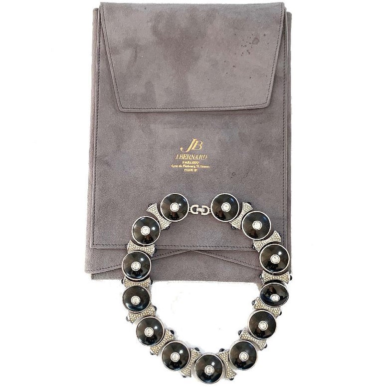 CHRISTIAN DIOR Choker in Silver Base Metal, Rhinestones For Sale at 1stDibs