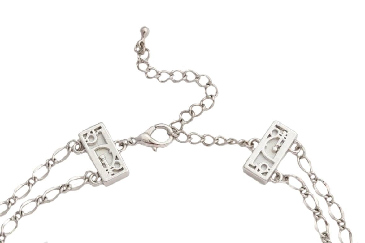 Description: Christian Dior by John Galliano Choker with the iconic Dior logo, the color is silver. Very rare. 