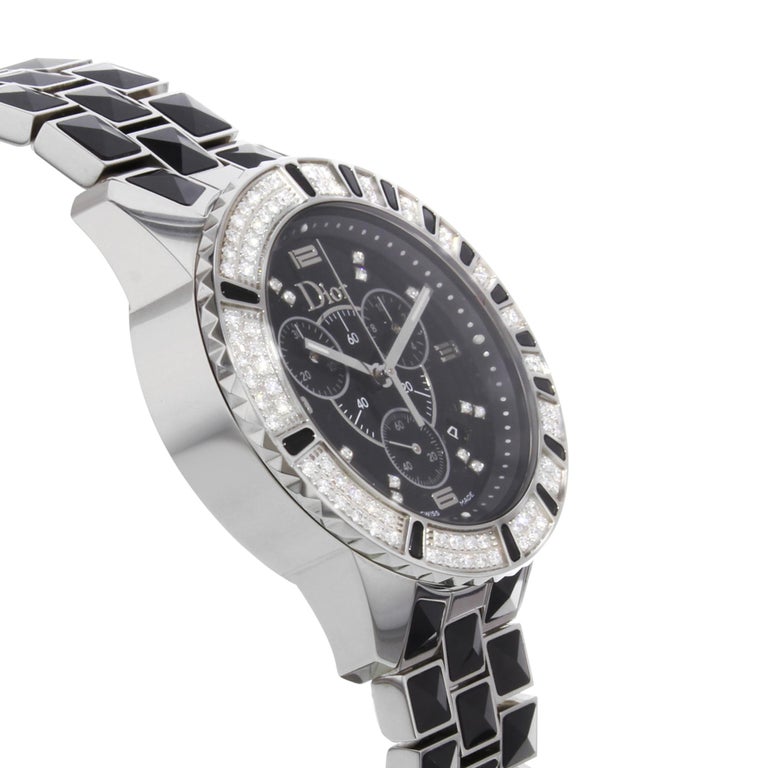 Christian Dior Christal Black Diamonds Ceramic Steel Unisex Watch ...