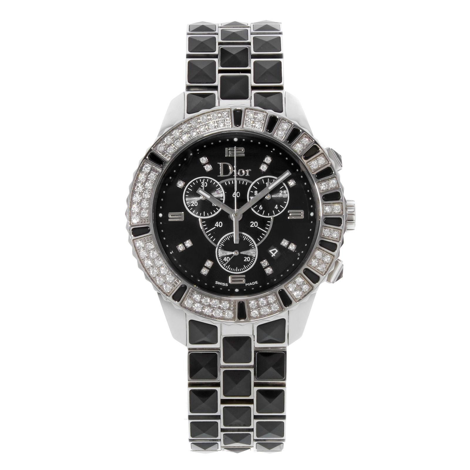 Christian Dior Christal Black Diamonds Ceramic Steel Unisex Watch CD11431CM001