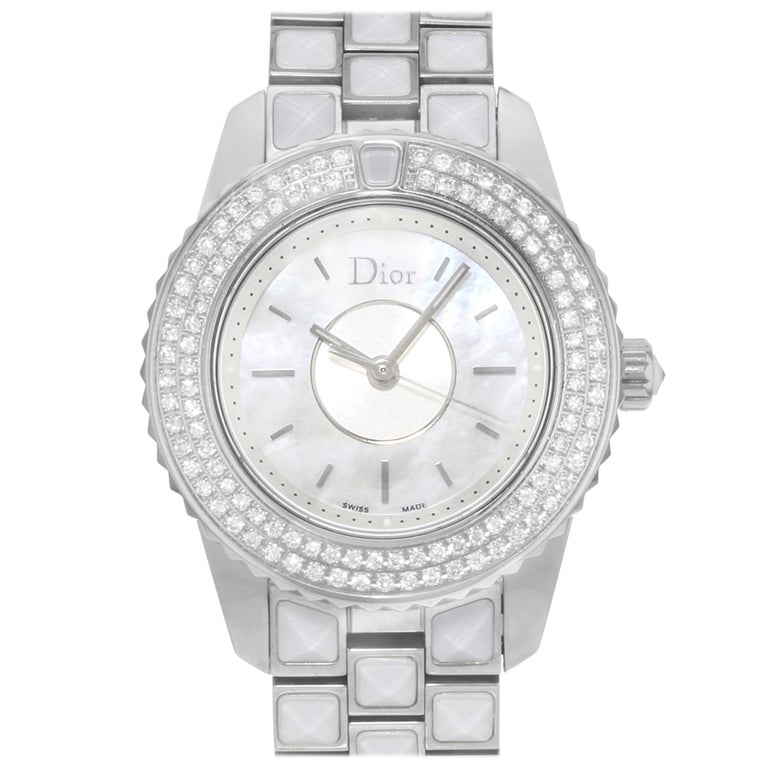 Christian Dior Christal CD112118M003 Steel and Diamonds Quartz Ladies Watch at 1stDibs