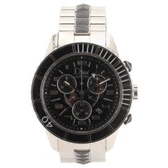 Christian Dior Christal Chronograph Quartz Watch Stainless Steel 38