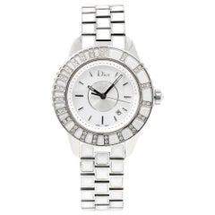 Christian Dior Christal MOP Montre à quartz en acier blanc saphir CD113112M003