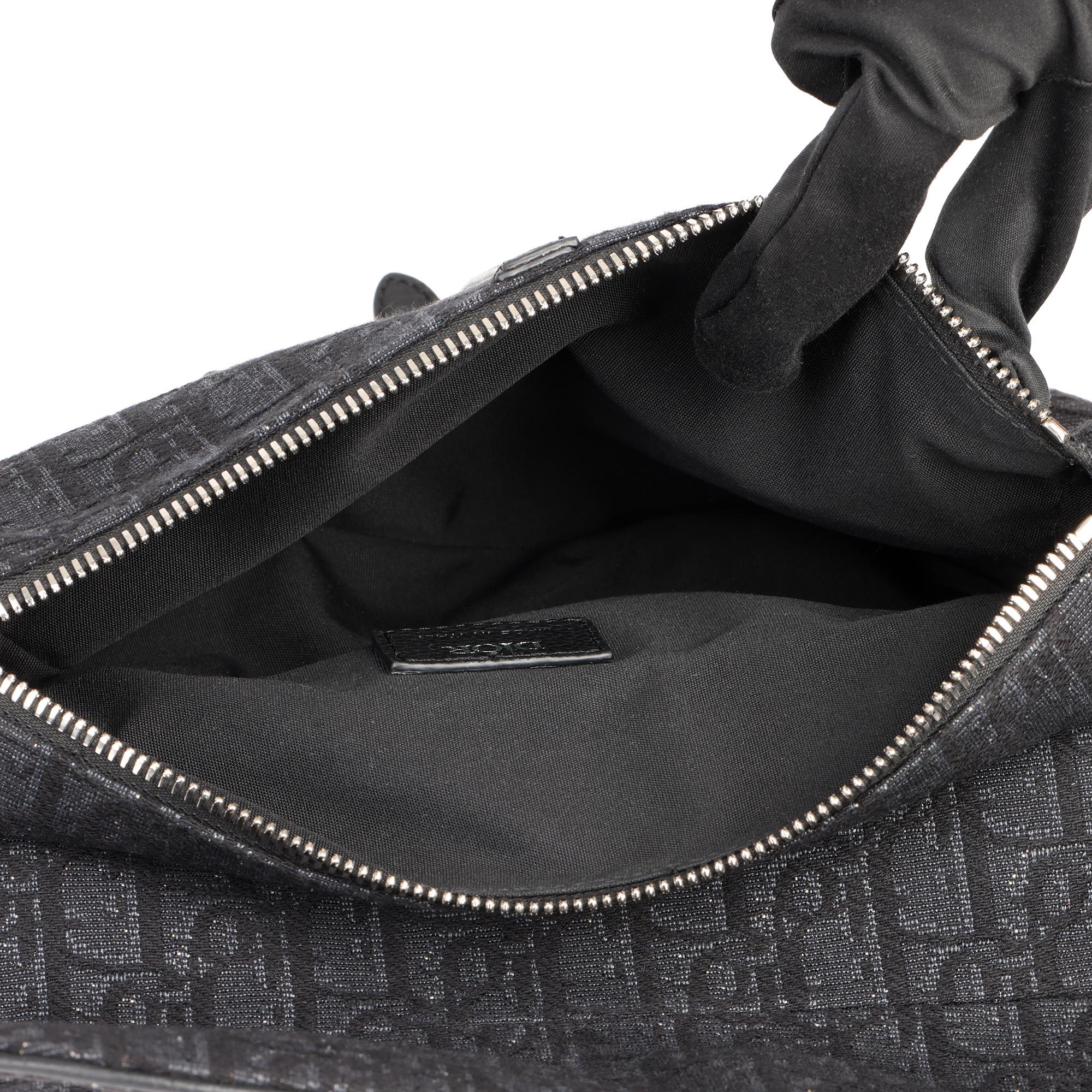 Christian Dior Christian Dior Black Oblique Monogram Denim Saddle Bag 7