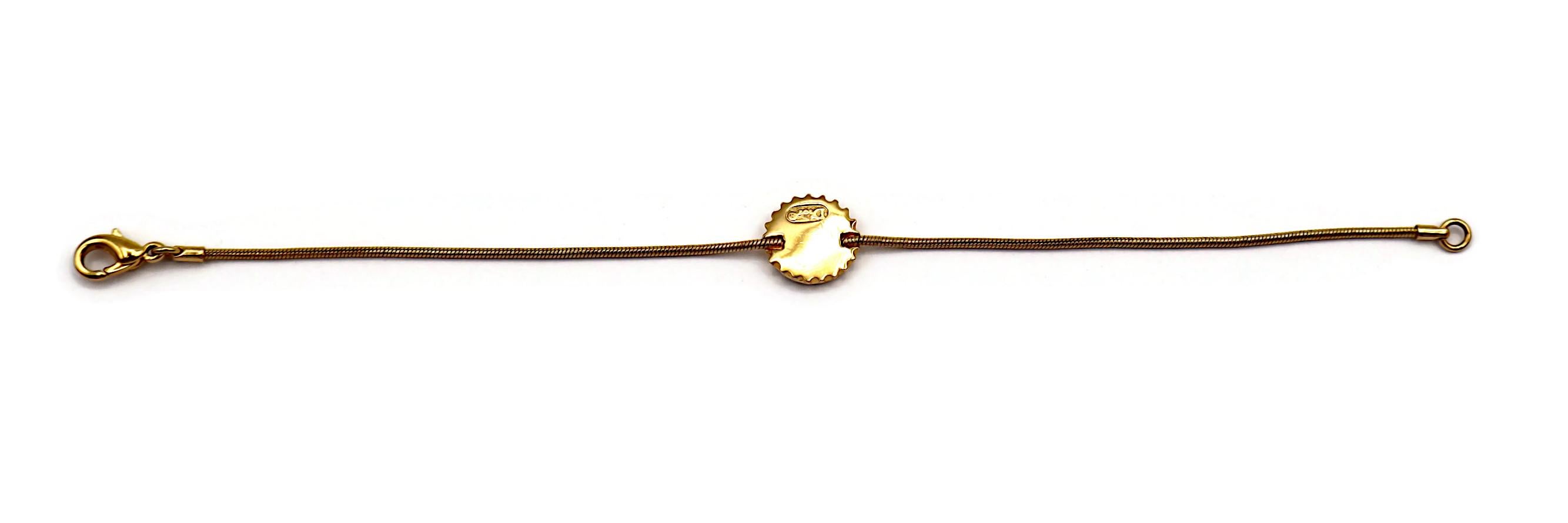 CHRISTIAN DIOR Vintage Goldton Flaschendeckel Motiv Armband im Angebot 4