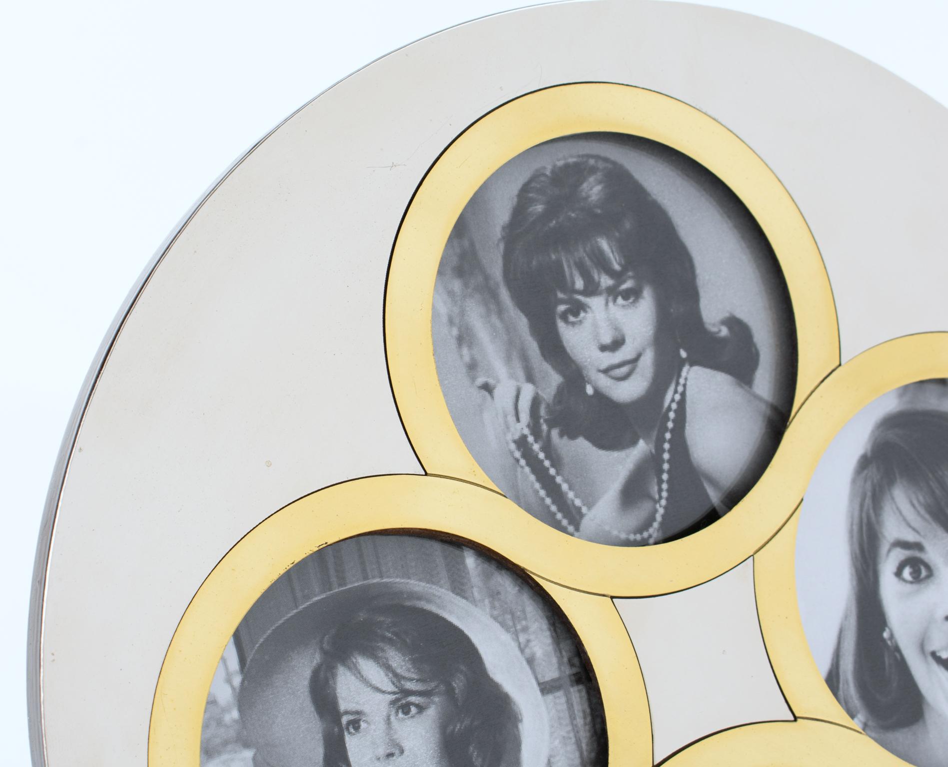 Christian Dior Chrome and Brass Modernist Multi-View Picture Frame, circa 1970 For Sale 1