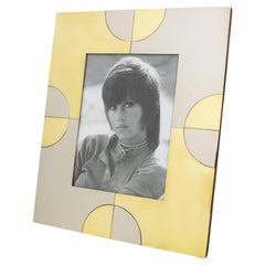 Christian Dior Chrome and Brass Modernist Picture Frame, circa 1970