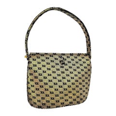Christian Dior Circa 1950 Prototype Evening Handbag Black Gold Suede