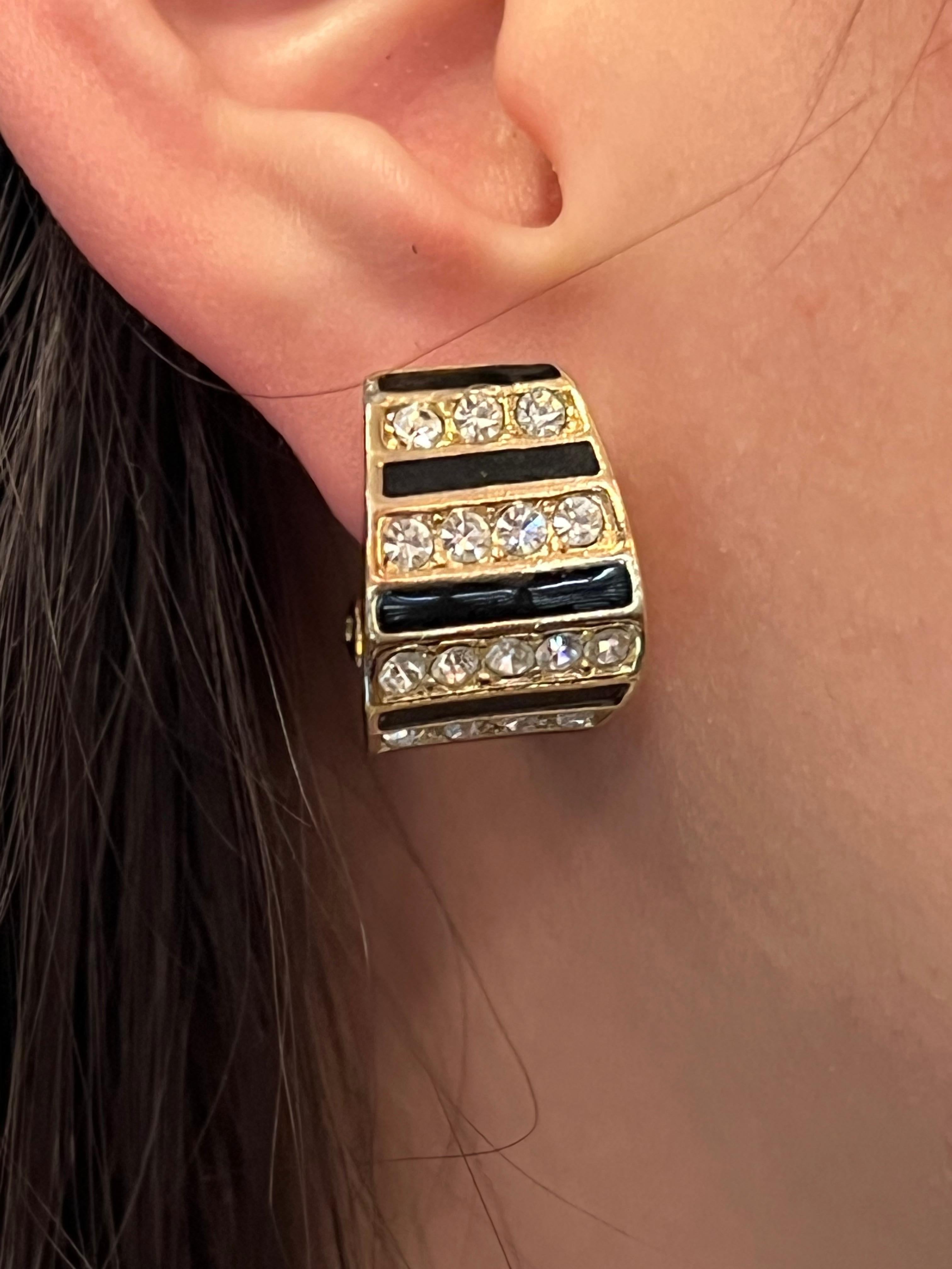 Christian Dior “circa” 1980 Art Deco Clip Ons Earrings 3
