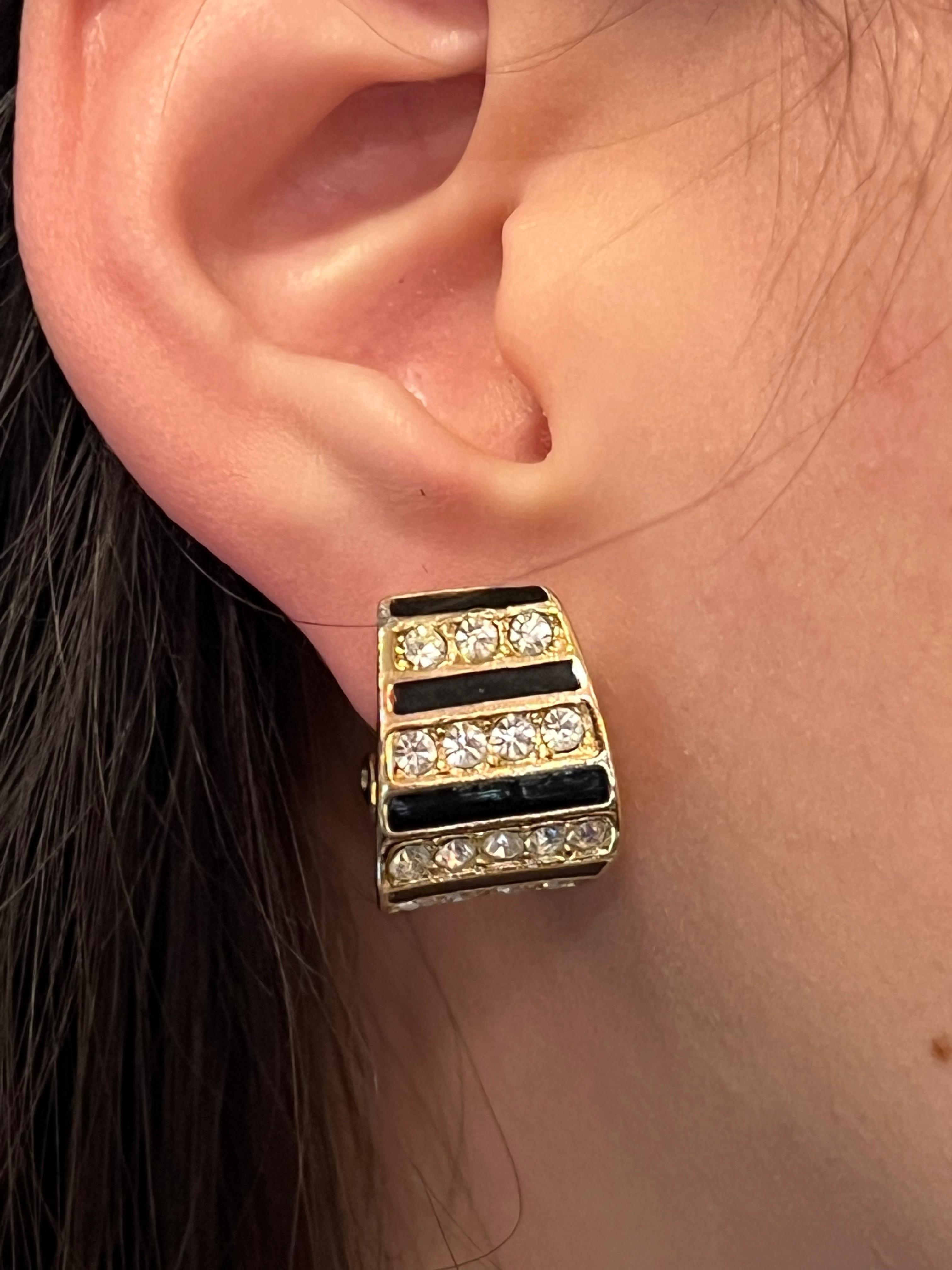 Christian Dior “circa” 1980 Art Deco Clip Ons Earrings 4