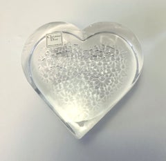 Christian Dior Clear Heart Glass Paperweight