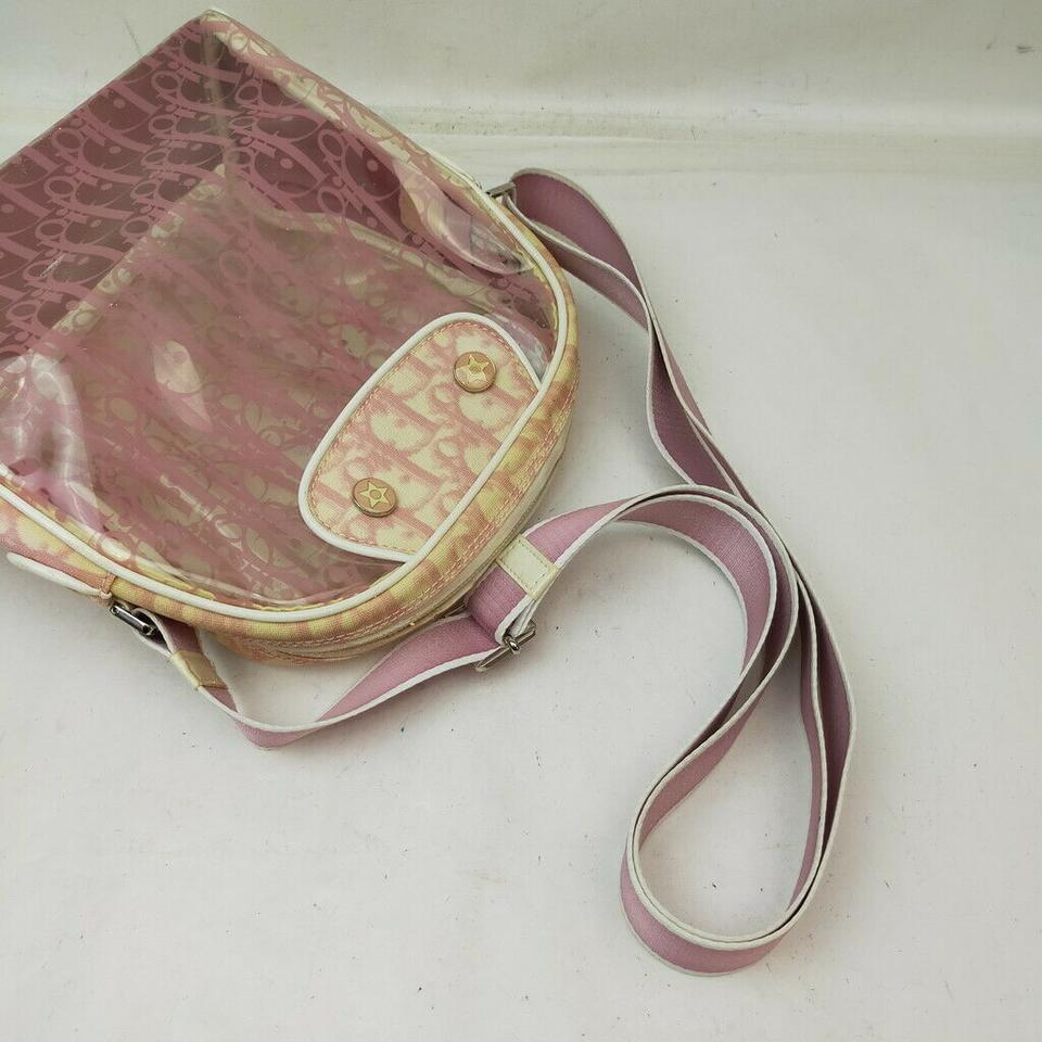 Christian Dior Clear Pink Monogram Trotter Messenger Bag 857453 For Sale 2