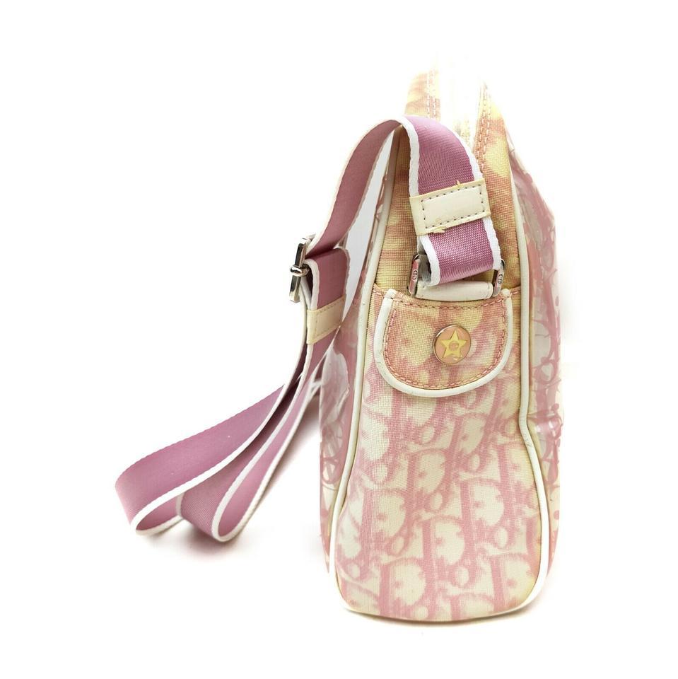 Christian Dior Clear Pink Monogram Trotter Messenger Bag 857453 For Sale 3