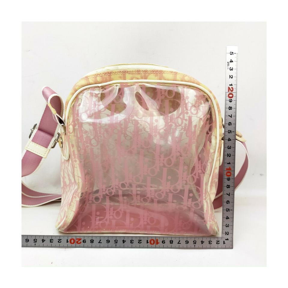 Christian Dior Clear Pink Monogram Trotter Messenger Bag 857453 For Sale 1